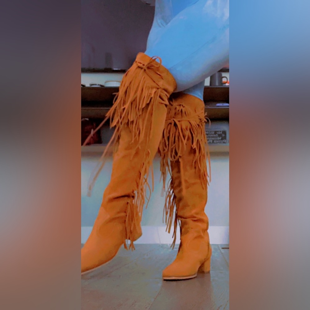 Tan Camel Over the Thigh Boot 8.5/9